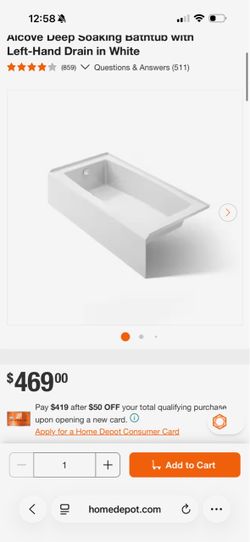 Kohler elmbrook tub new in box