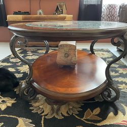 Coffee and End Table Rod Iron With Glass