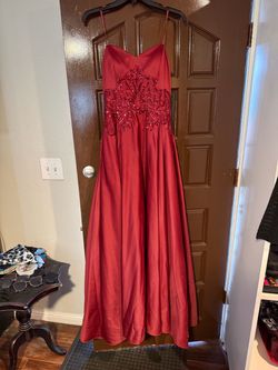 Red Burgundy Sequined Prom Gown Size 11