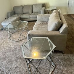 Ryler Steel Sofa Set With Ottoman 