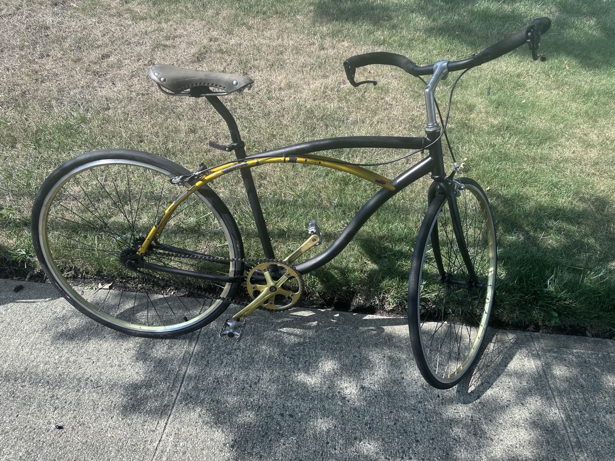CUSTOM BIKE single speed rams horn handlebars fixed gear bicycle