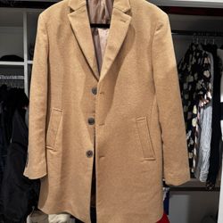 Men’s Overcoat - Calvin Klein - 38R Camel Colored