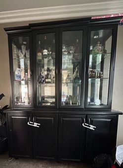Dark wood China cabinet