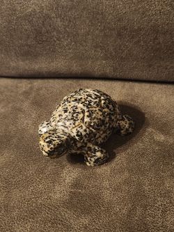 Hand Carved Dionite Granite Turtle Figure Spotted Natural Stone