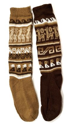 New Two Pairs Alpaca Wool Llamas Designs From Peru
