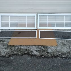 2- Nice White Vinyl Windows & Screens 50" X 20" Pop Out Type Style Very Clean Like New. 