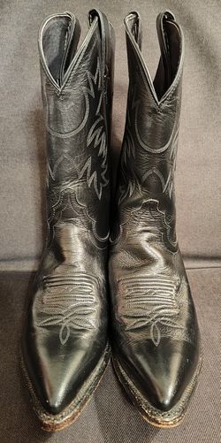 ***WOMEN’S BLACK LEATHER WESTERN COWGIRL DRESS BOOTS***