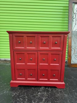 Martin Furniture Rivington Red Accent Cabinet - Apothecary Style