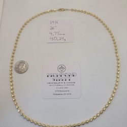 14k Gold 26" Diamond Cut Disco Ball Link Chain