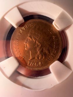 (ULTRA RARE))1864 L MS64 “RED” Indian Head Penny Authenticated Slabbed GEM UNC!!