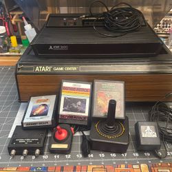 Atari 2600 Vader 4-Switch Console Bundle w/ Power Supply 3 Games Joystick Paddle