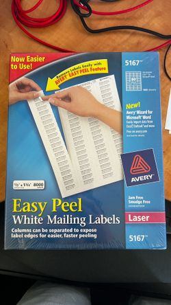 Avery Printable Return Address Labels, Sure Feed Technology, 0.5" x 1.75", White, 8,000 Blank Mailing Labels (05167)