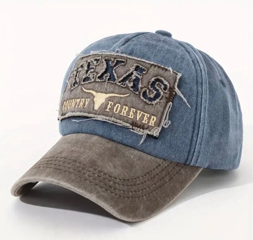 , "TEXAS" 3D Patch Cut Washed Baseball Cap,