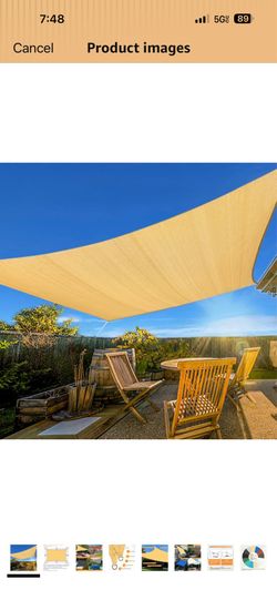 Sun Shade Sail, 10'X13' Sand Rectangle Curved Edged Commercial Grade 185GSM Permeable Outdoor Shade Cloth for Deck, Backyard, Patio (Custom Sizes Made