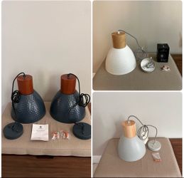 New Pendant Ceiling Lamps  with Wood Top, 💡Included ($40 each )
