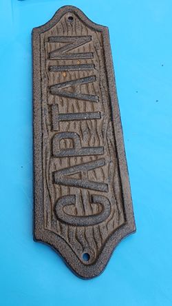 Cast Iron Captain Sign Plaque
