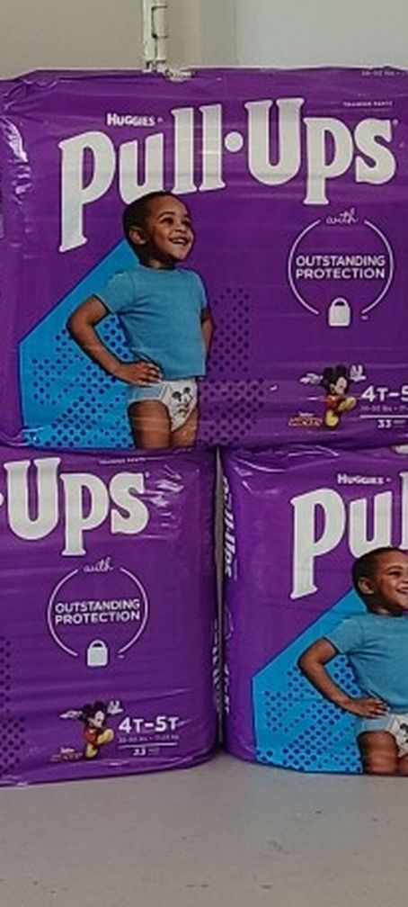 $10 EACH Huggies Pull- Ups Boys Potty Training Pants Size 4t-5t Count 33 (NEW)