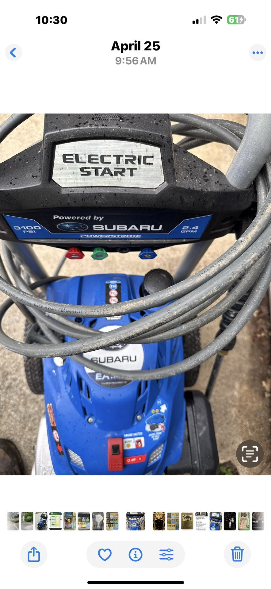 Subaru Pressure washer w/ Electric Start