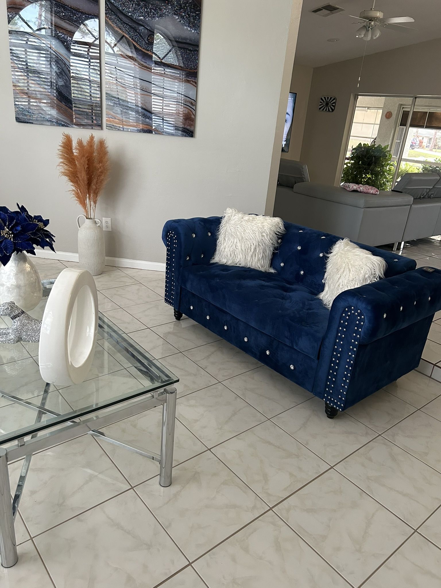 Velvet Sofa Set