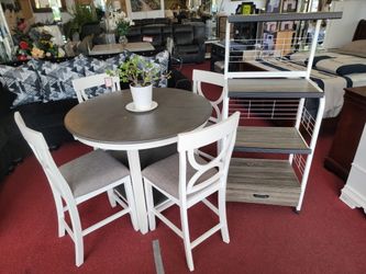✨ 5pc Comedor Color Blanca y Cafe ✨