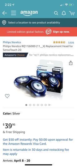 Philips Norelco RQ11(6000 (11__X) Replacement Head for SensoTouch 2D