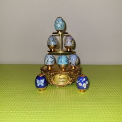 Franklin Mint Ruby Garden Miniature Egg Collection – 5 Sets (37 Eggs Total) – Hand-Painted – Limited Edition 400 OBO
