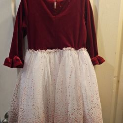 Beautiful Toddler Dress With Velvet And Sparkly Tulle, Size 5T