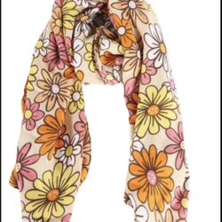 Women's Floral Print Multicolor Cotton Scarf