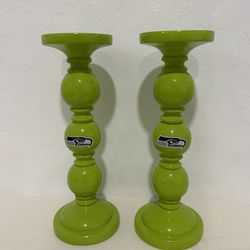 2 Seattle Seahawks Candle Holders