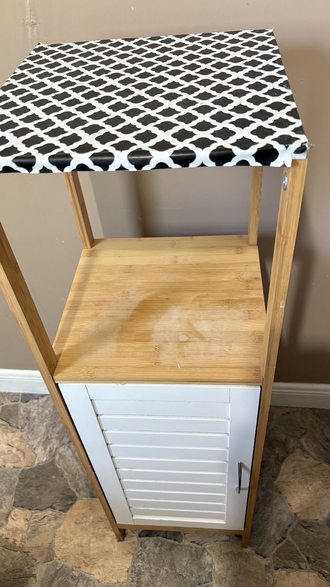 Bamboo Batheroom Floor Cabinet Shelf and Single Door 