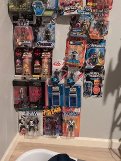 Boxed action figures and collectibles