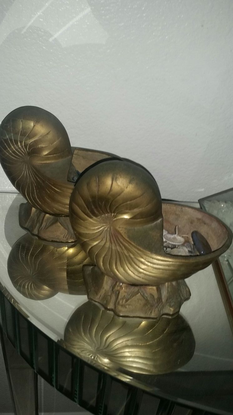 Pair of Brass Seashell