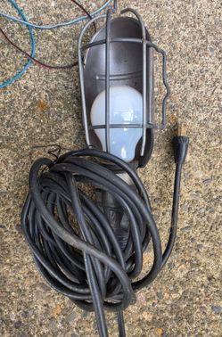 Vintage Caged Corded Work Light / Utility Lamp