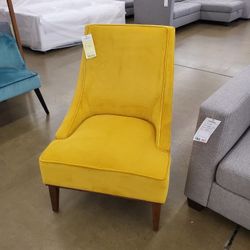 Mustard velvet accent chair