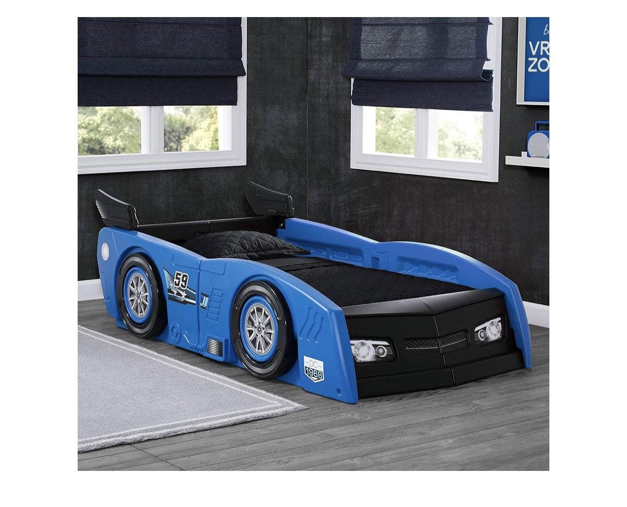 Blue convertible Car Bed For Toddlers And young Kids (ages 3 And Up)