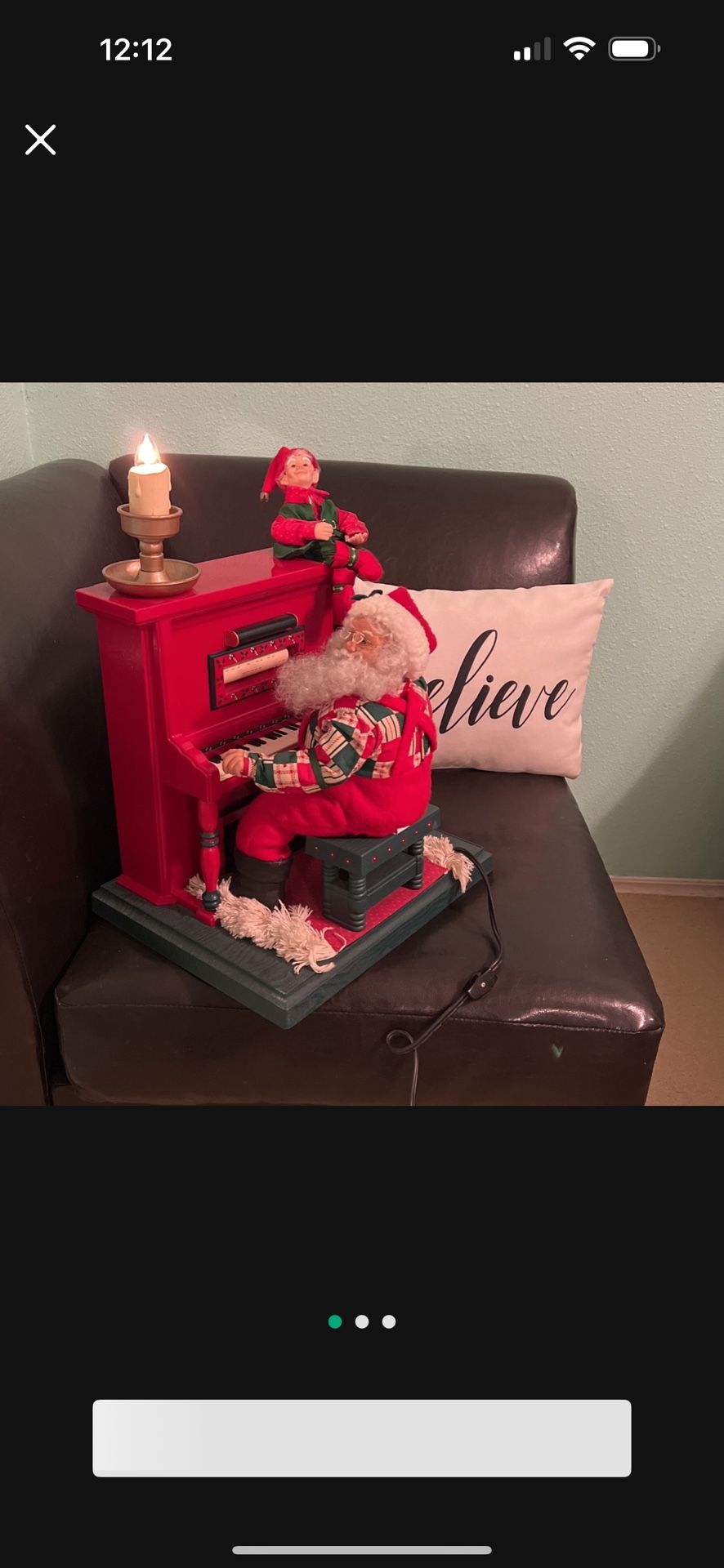 VTG Animated Sing Along W/ Santa Elf Light Piano Cassette Tape Player & Tape