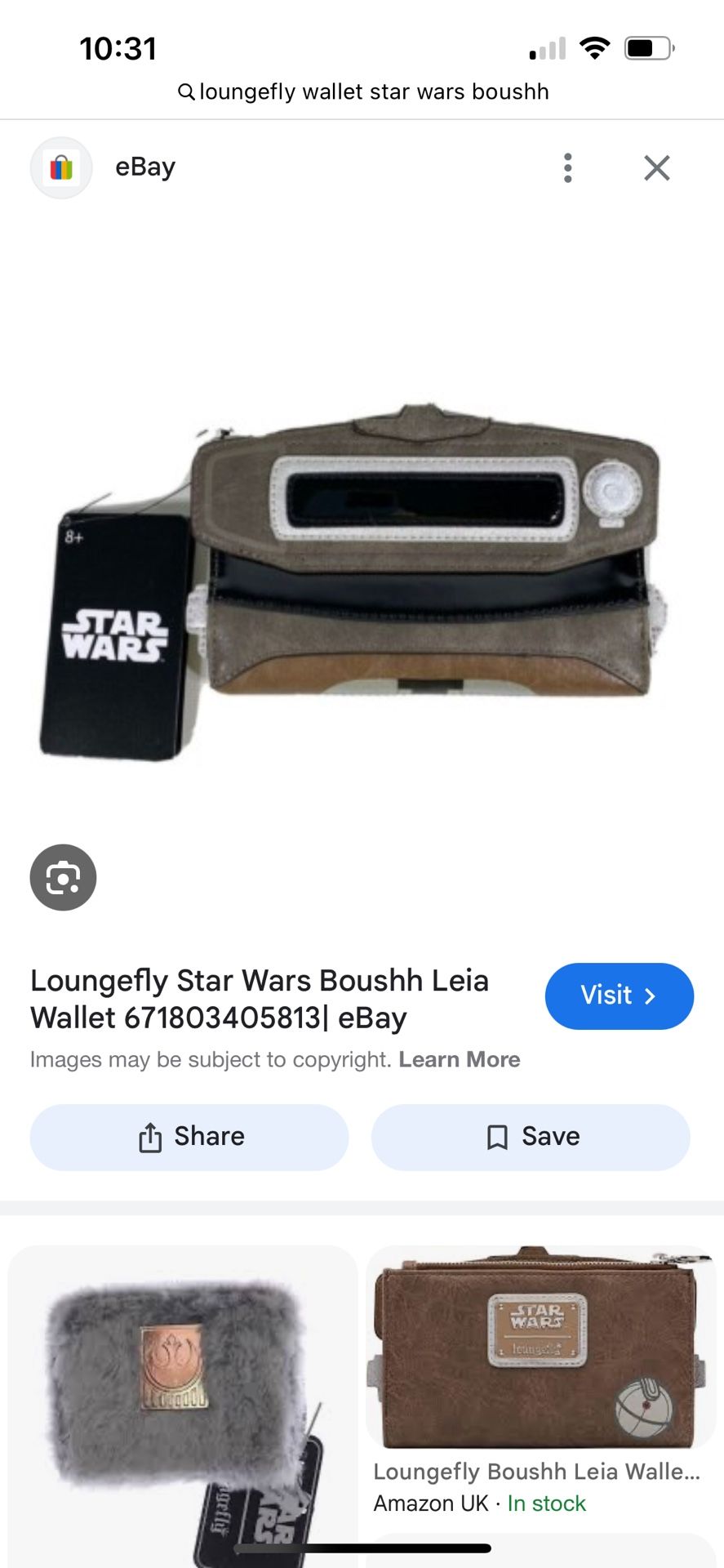 Loungefly Star Wars Leia Boushh Disguise Wallet