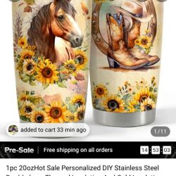 1pc 20ozHot Sale Personalized DIY Stainless Steel Double-layer Thermal Insulation And Cold Insulation Car Cup Creative Ice Cup