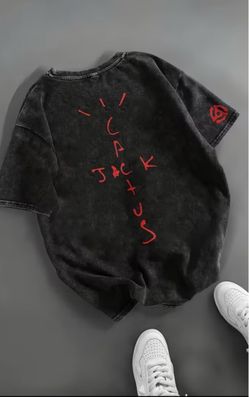 Cactus Jack Washed Black Graphic T-Shirt