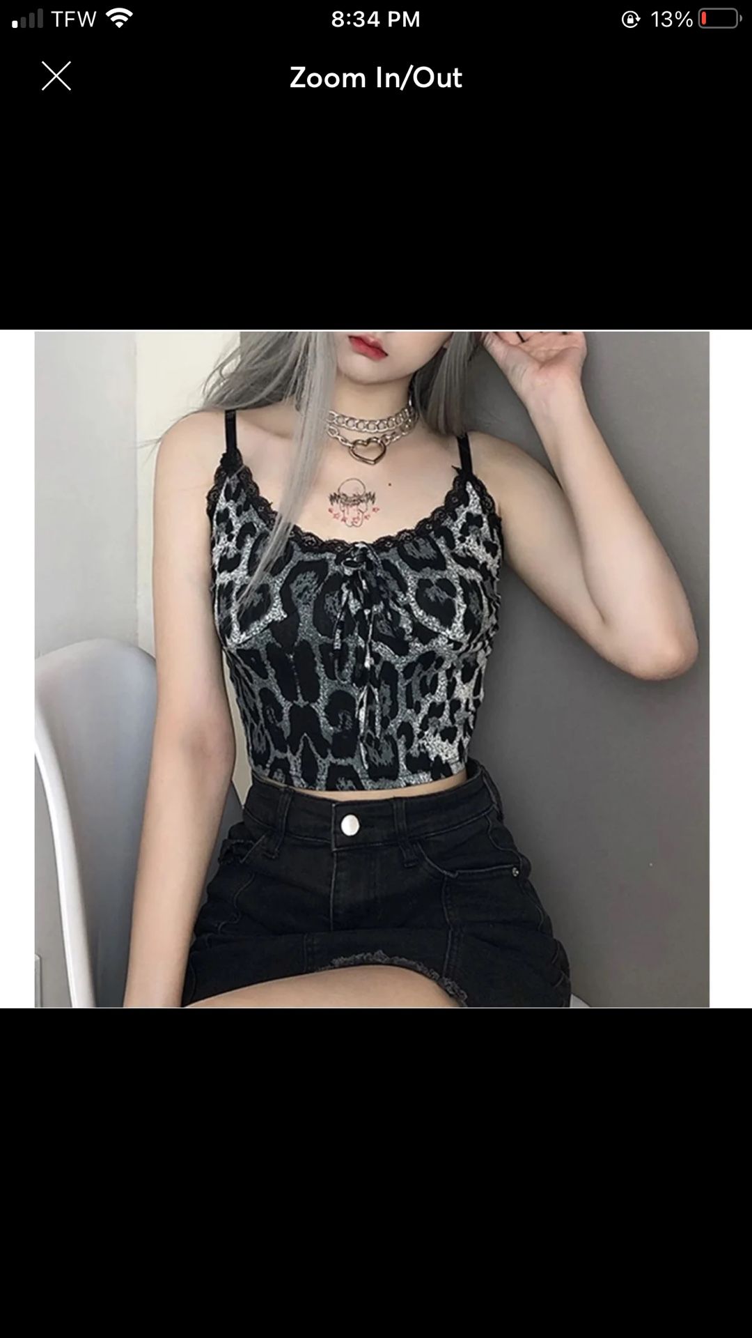 Leopard Print Lace Tank Top