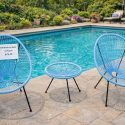 Patio Furniture Poolside Furniture Acapulco Chair 3pc  Set 