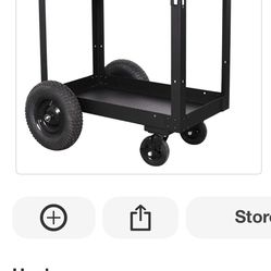 Husky 36 in. 1-Drawer 2-Tray Black All-Terrain Rolling Utility Cart