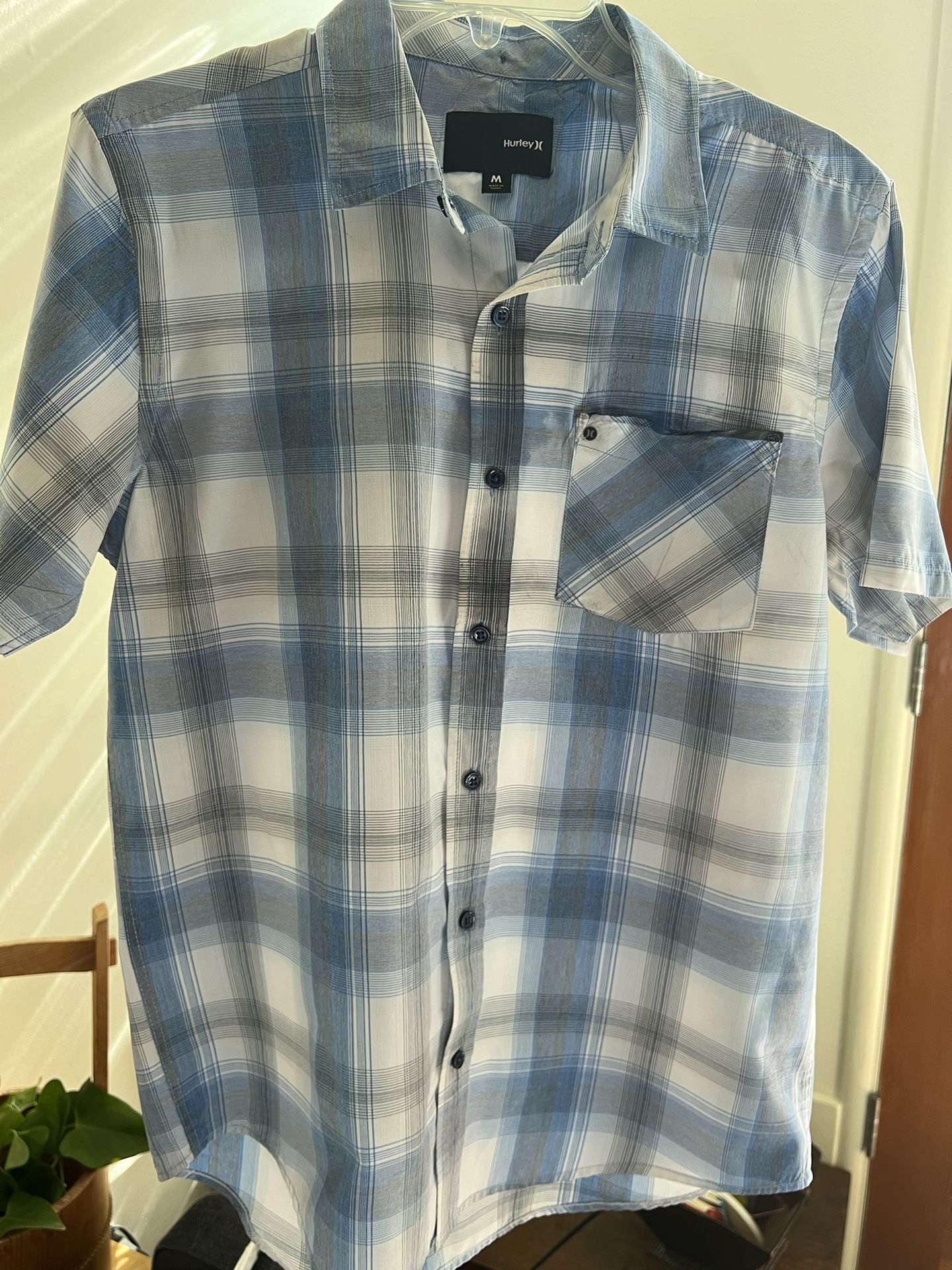 Men SHORT SLEEVE PLAID SHIRT