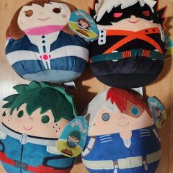 Squishmallows My Hero Academia MHA Plush Set Uraraka Bakugo Deku Todoroki