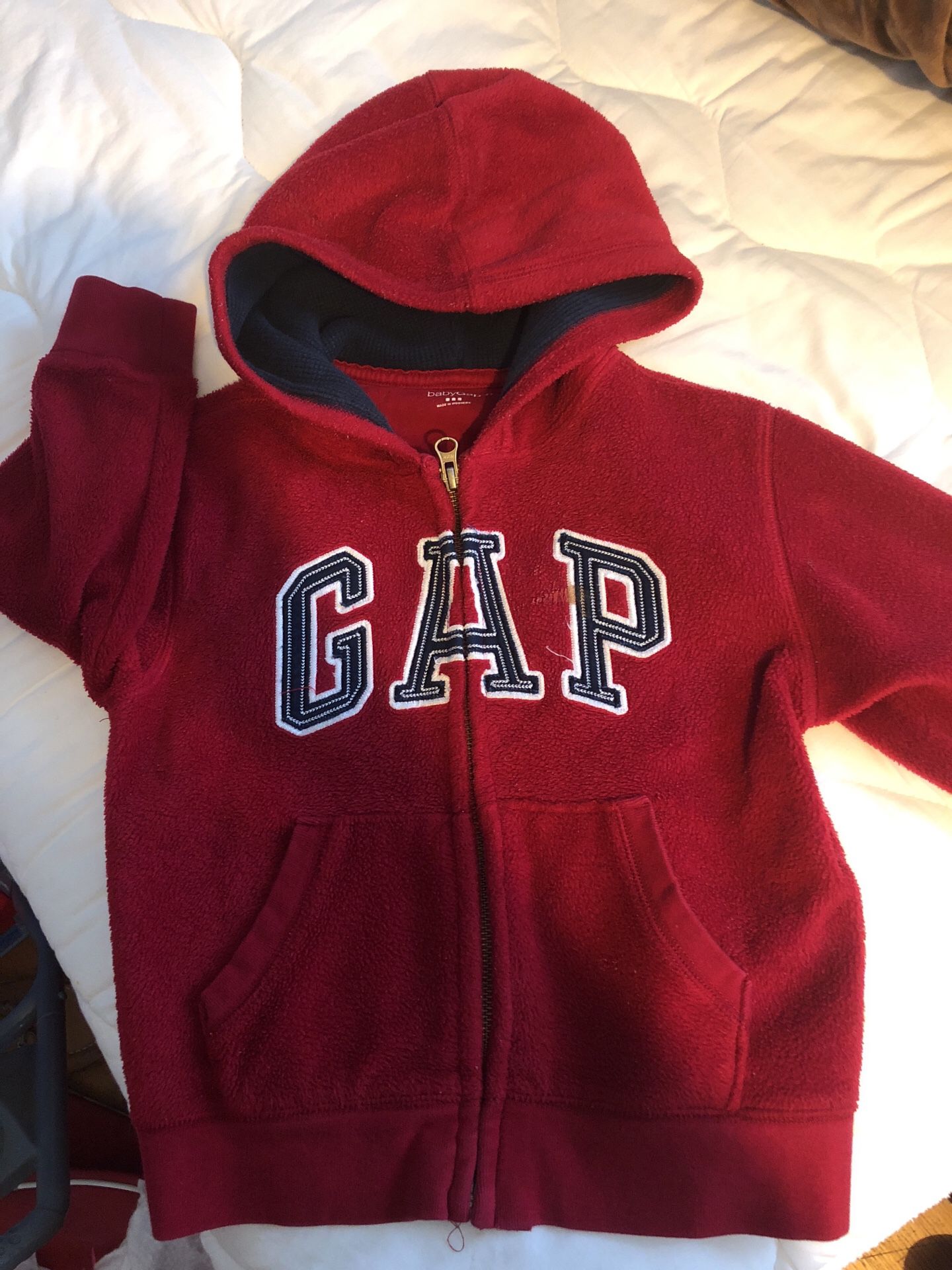 Baby gap red zip up hoodie size 4T