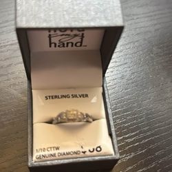 Sterling Silver Ring With Real Diamonds
