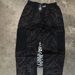 Breathedivinity Bloodoath Ghost Camoflauge Cargo Track Pants (Size M - Crimson Red)