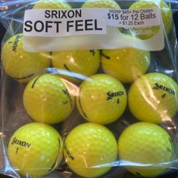 12 Srixon Soft Feel Golf Balls - Yellow