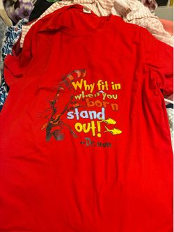Women’s 2XL dr. Seuss why stand out when you’re different shirt