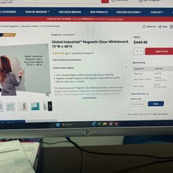 48x72 New glass Whiteboard Still In Box
